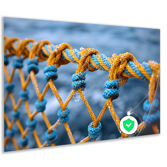 Abstract Knoop in Blauw en Geel poster