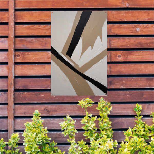 Intersecting Lines in Monochrome Palette tuinposter
