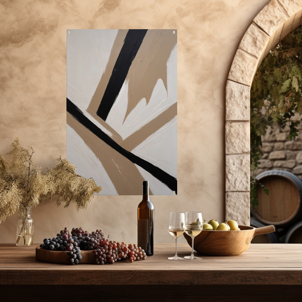 Intersecting Lines in Monochrome Palette tuinposter