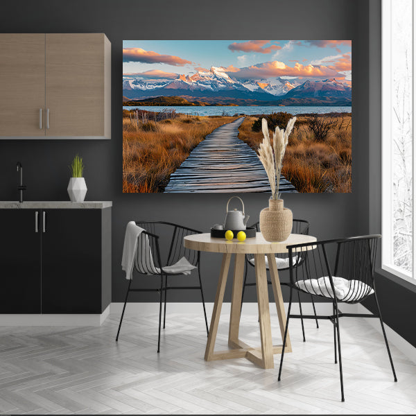 Adembenemend Patagonia landschap met bergen en meer canvas