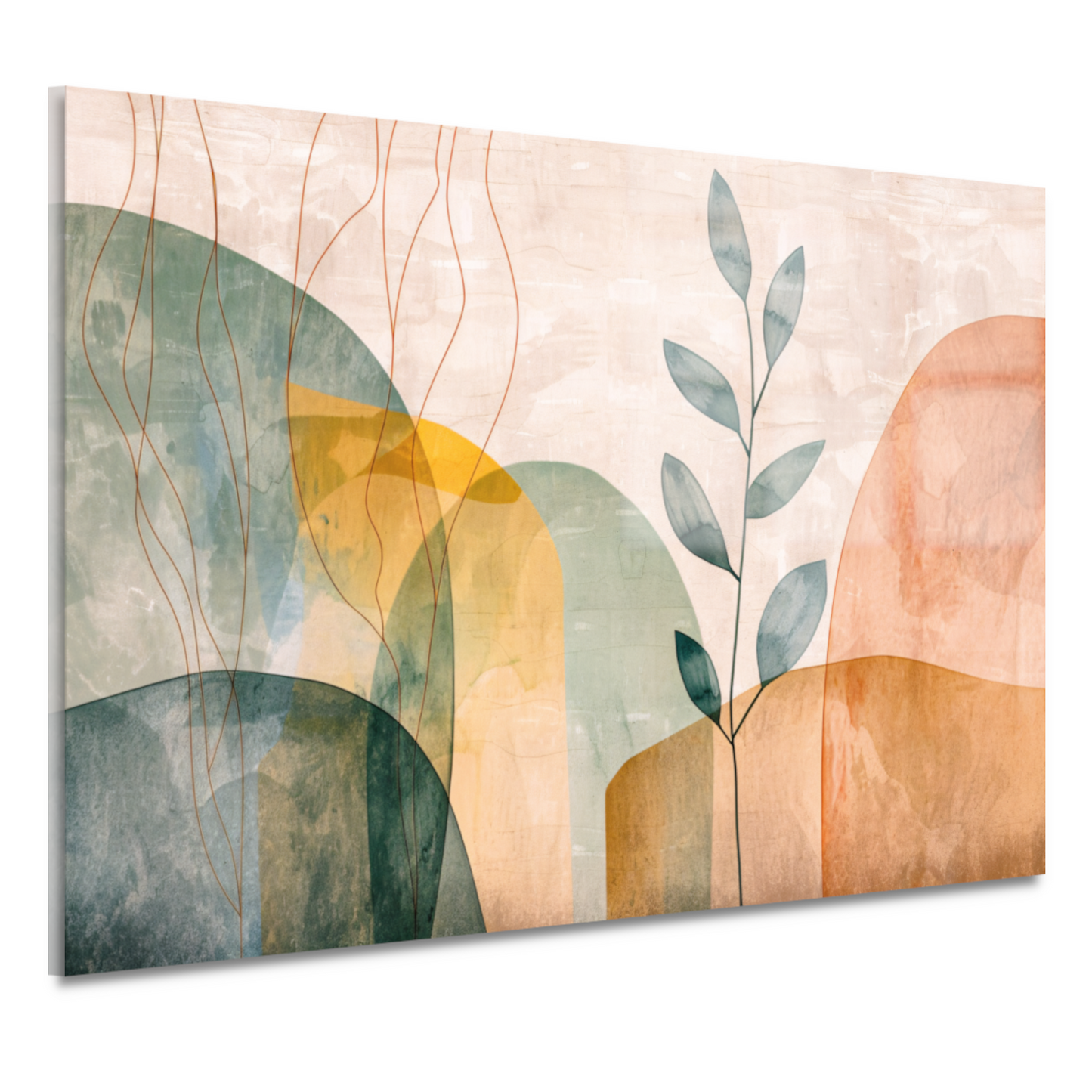 Minimalistische natuur in abstracte aardetinten acrylglas