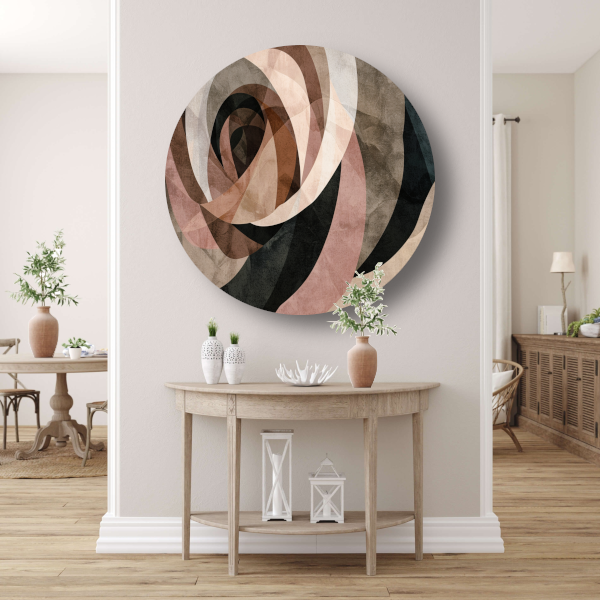 Sepia tinten en abstracte vormen kunst forex muurcirkel
