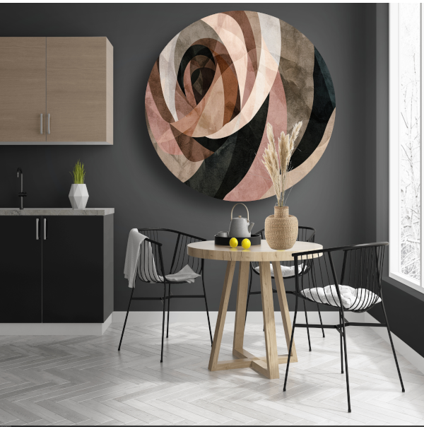 Sepia tinten en abstracte vormen kunst forex muurcirkel