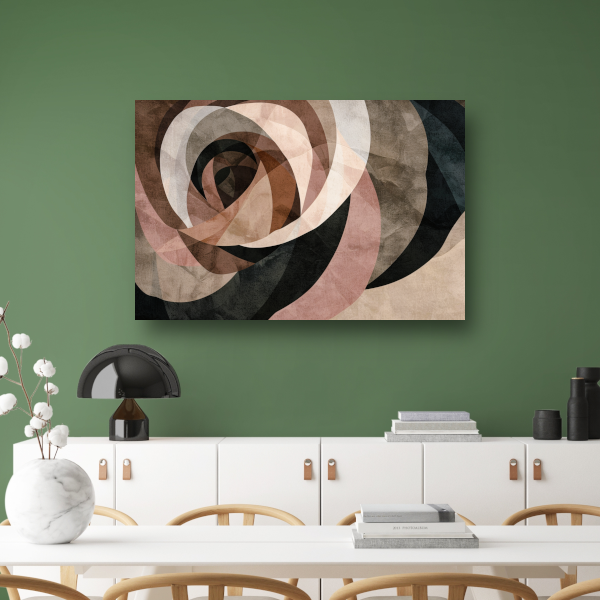 Sepia tinten en abstracte vormen kunst canvas