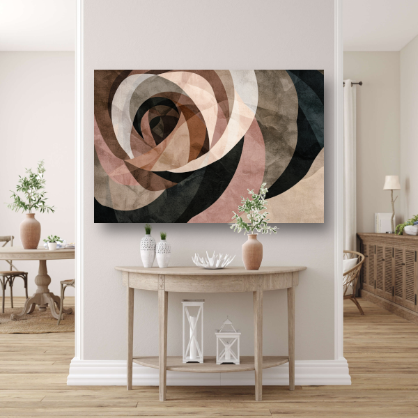 Sepia tinten en abstracte vormen kunst canvas