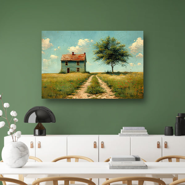Impressionistisch Landschap met Huis canvas