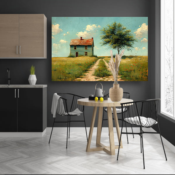 Impressionistisch Landschap met Huis canvas