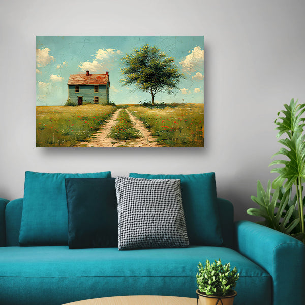 Impressionistisch Landschap met Huis canvas