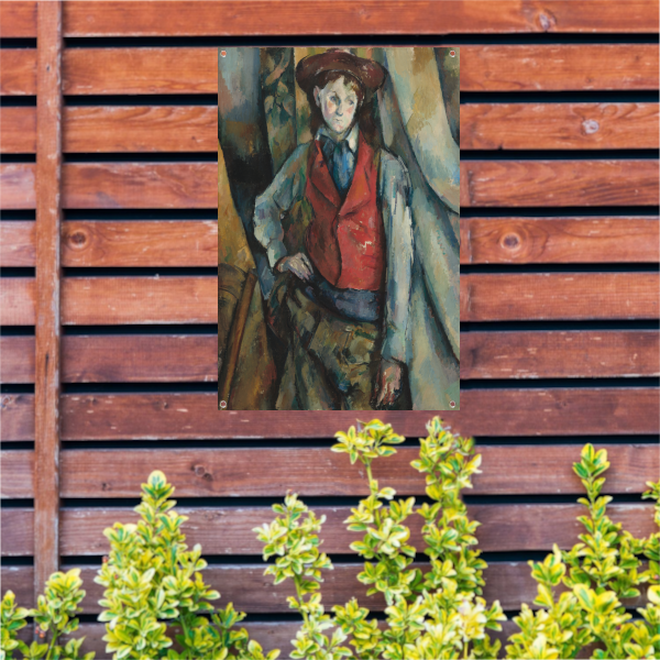 Jongen in een rood vest - Paul Cézanne tuinposter
