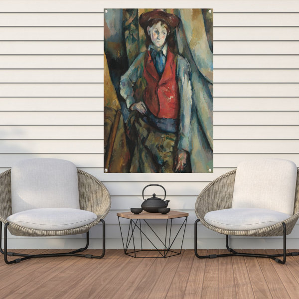 Jongen in een rood vest - Paul Cézanne tuinposter