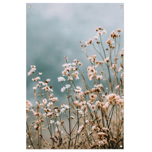 Minimalistische Wilde Bloemen in Zachte Tinten tuinposter