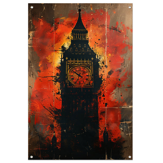 Abstract Straatkunst van de Big Ben Klok tuinposter