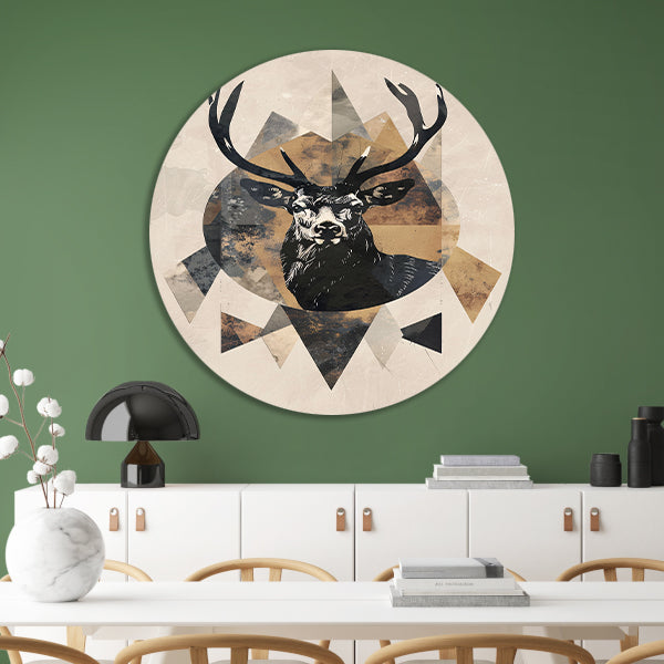 Abstract Hert in Geometrische Sepia Tinten forex muurcirkel