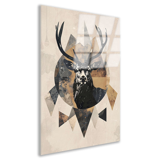 Abstract Hert in Geometrische Sepia Tinten acrylglas