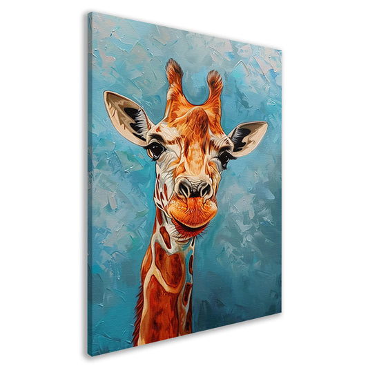 Kleurrijk schilderij van een giraffe canvas