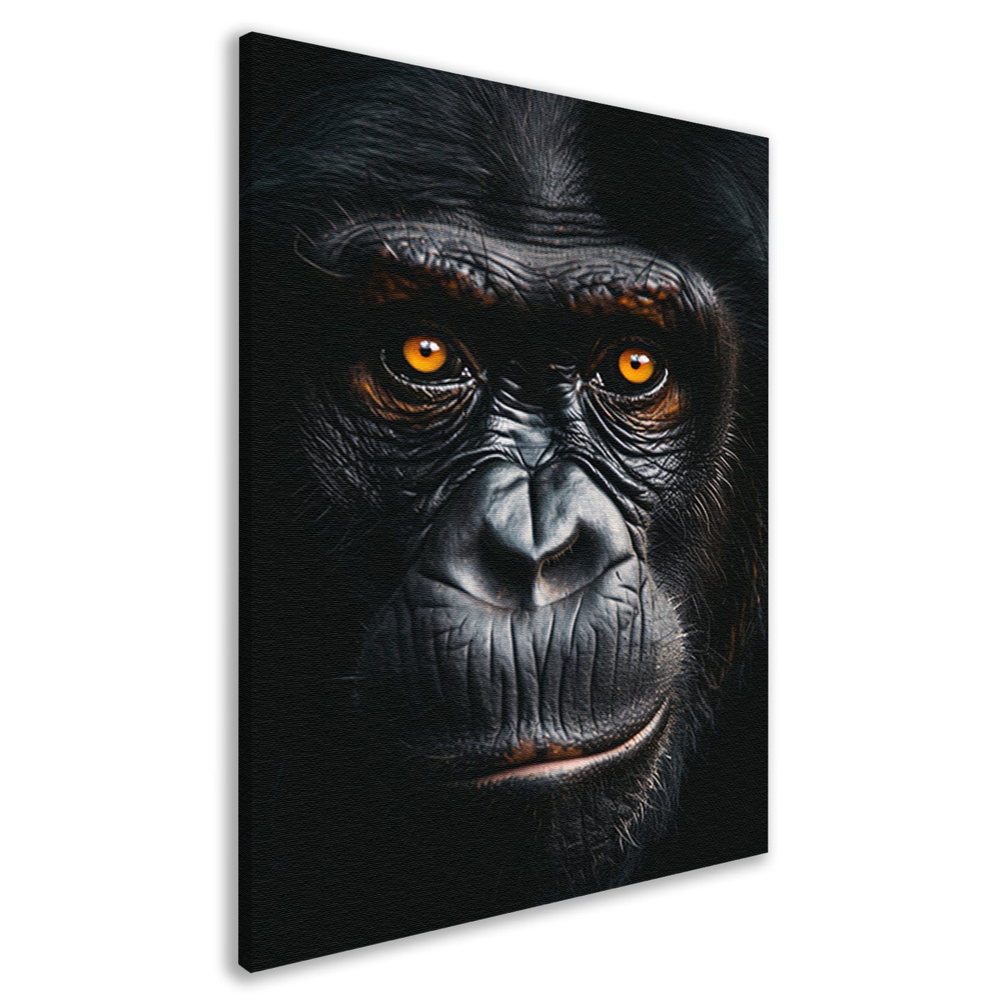 Indringend portret van een aap met intense blik canvas