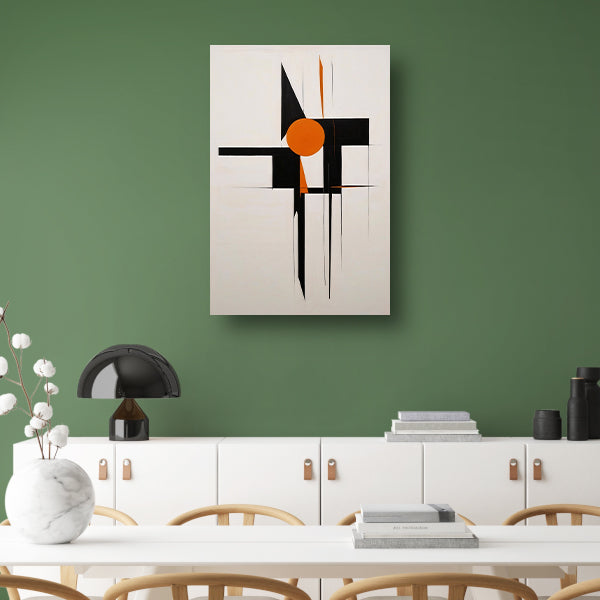 Zwart-Wit en Oranje Abstract Design poster