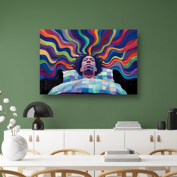 Ontwaken tussen Kleurrijk golven canvas
