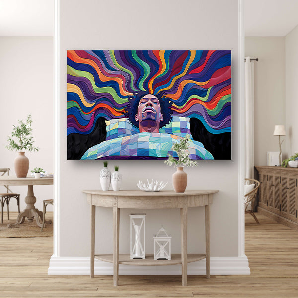 Ontwaken tussen Kleurrijk golven canvas