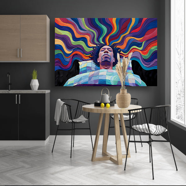 Ontwaken tussen Kleurrijk golven canvas