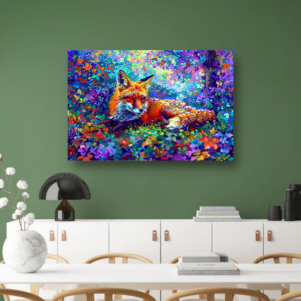 Kleurrijke vos in een magisch landschap acrylglas