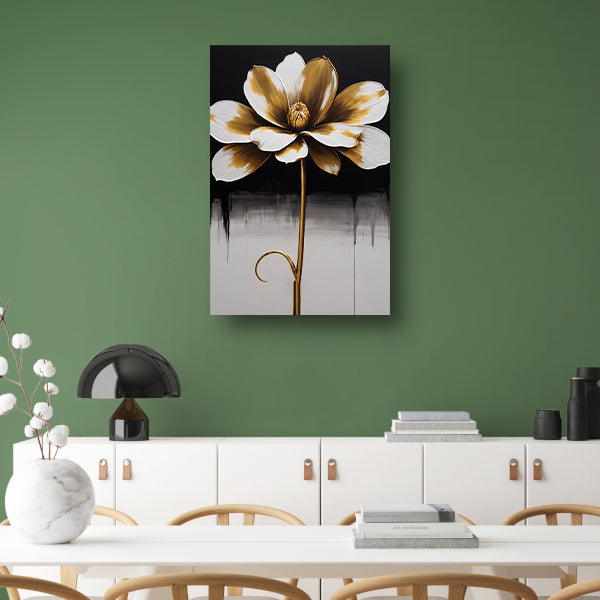 Abstract Golden Sepia Floral Art Piece canvas