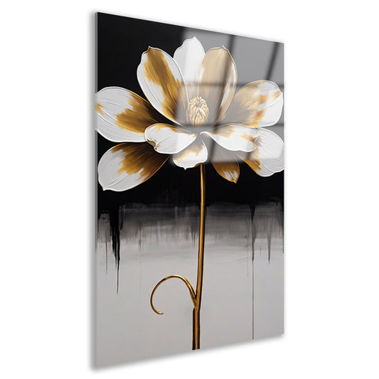 Abstract Golden Sepia Floral Art Piece Acrylglas