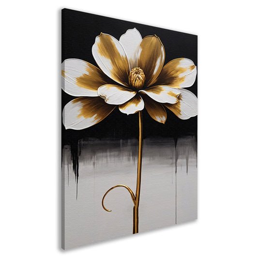 Abstract Golden Sepia Floral Art Piece canvas