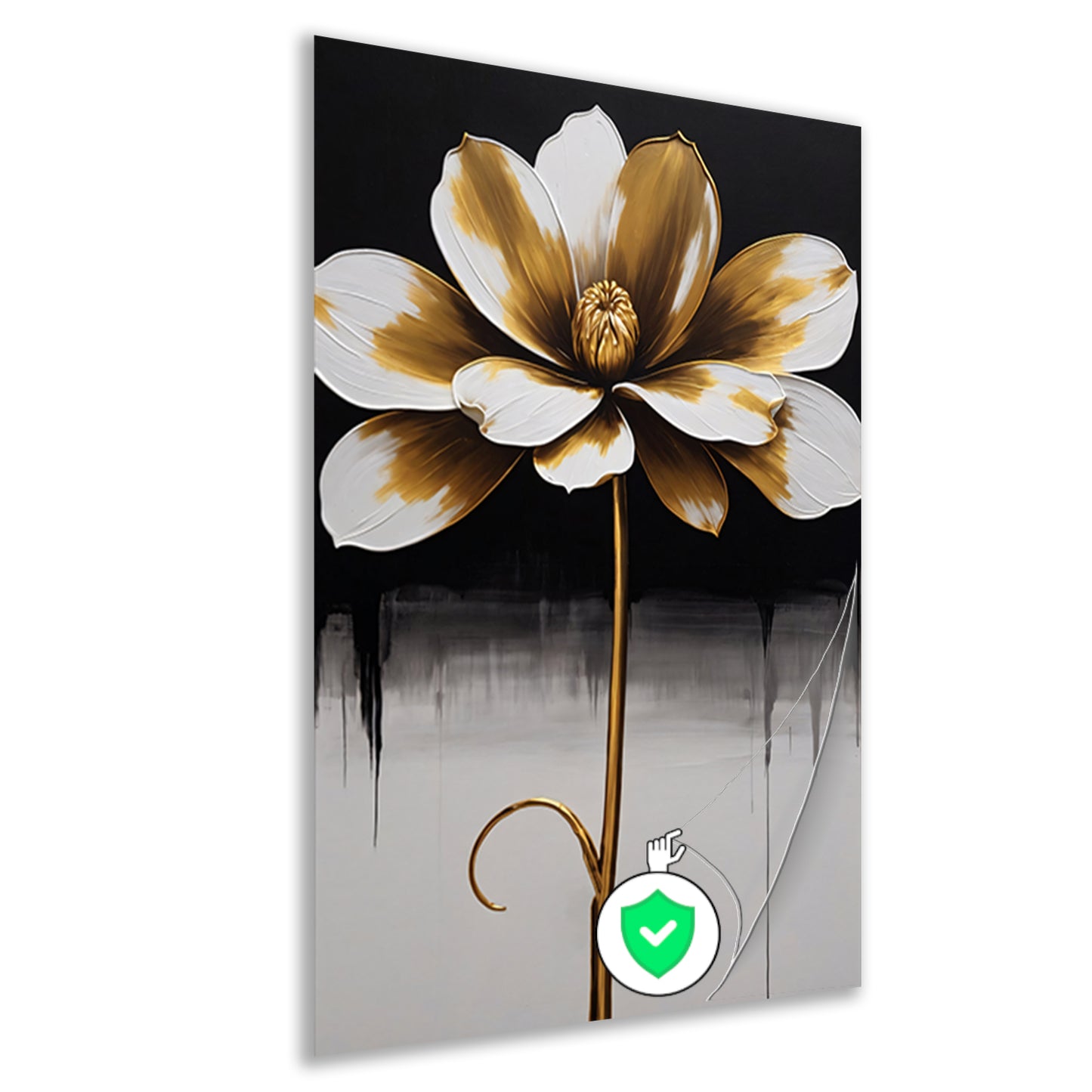 Abstract Golden Sepia Floral Art Piece poster