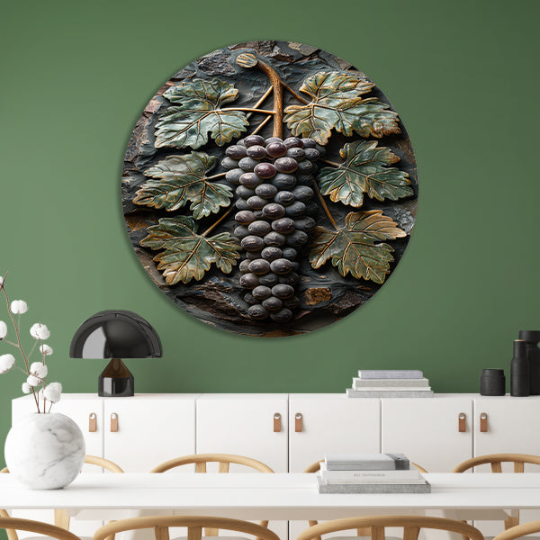 Druivenranken in Art Nouveau-stijl forex muurcirkel