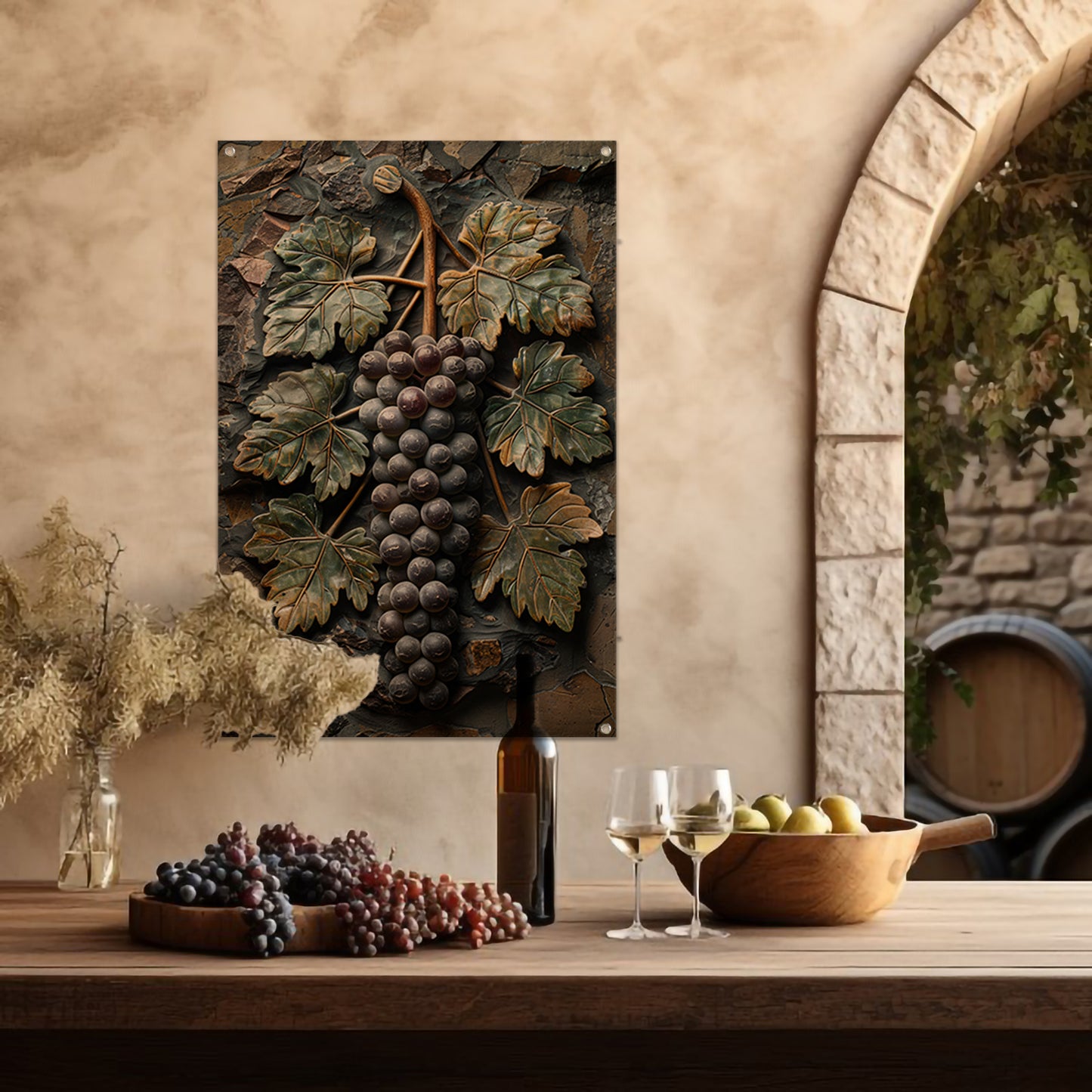 Druivenranken in Art Nouveau-stijl tuinposter