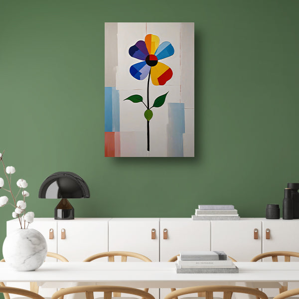 Abstracte Weergave van Kleurrijke Bloem canvas