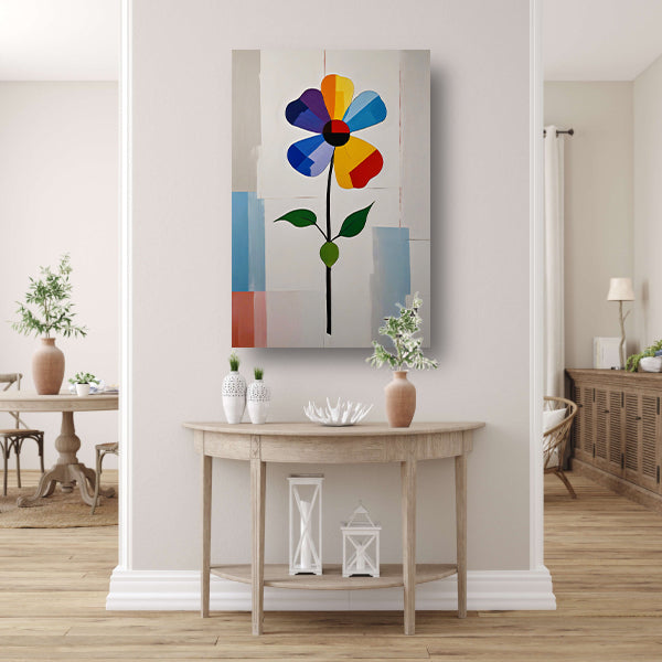 Abstracte Weergave van Kleurrijke Bloem canvas