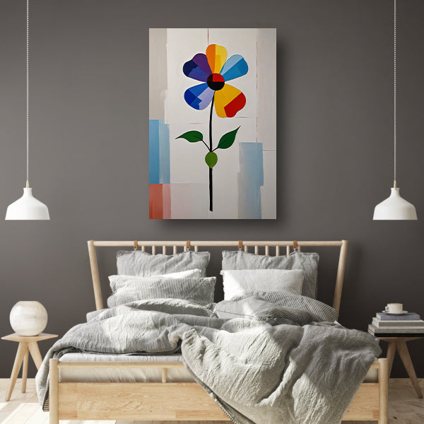 Abstracte Weergave van Kleurrijke Bloem canvas