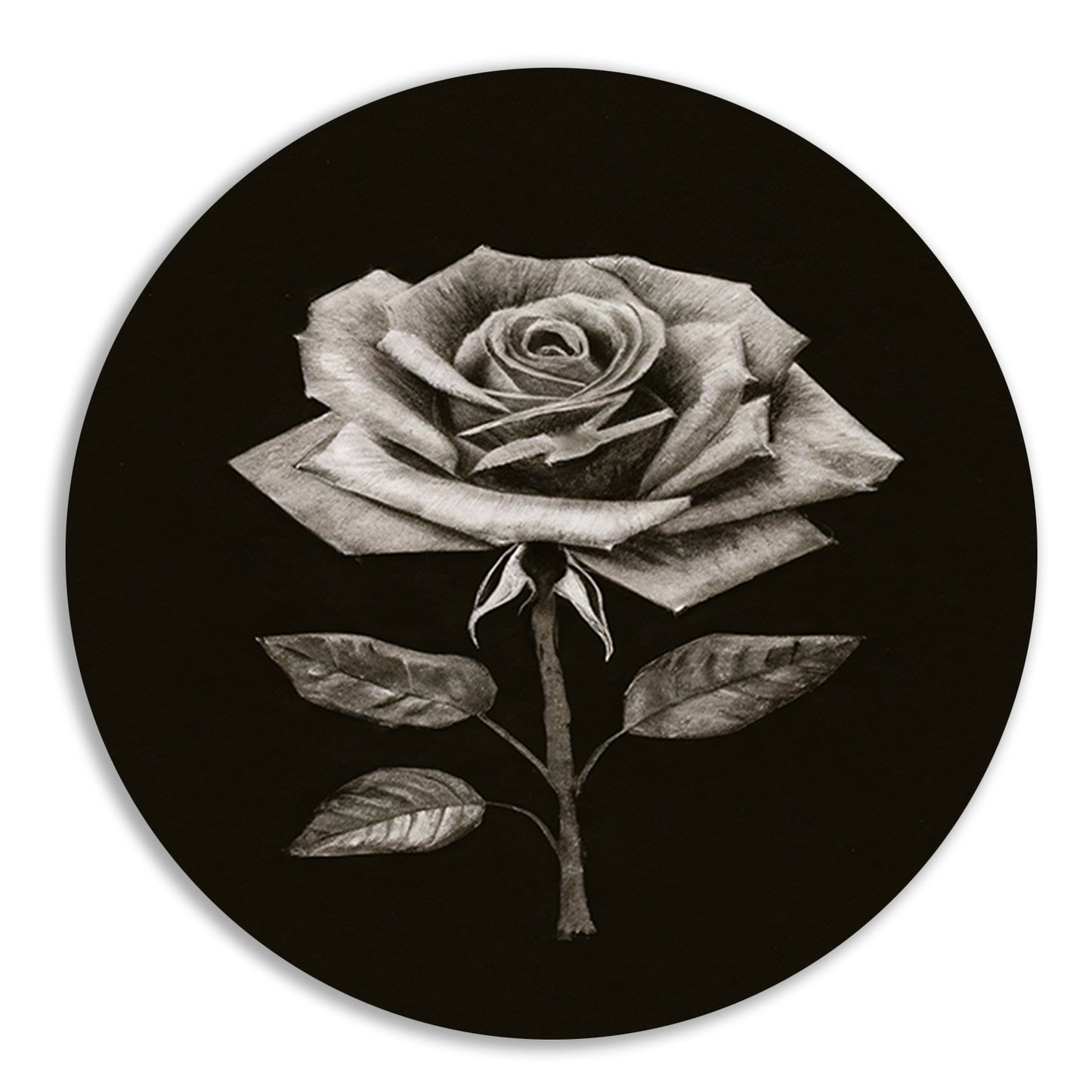 Minimalistische Charcoal Tekening van een Roos forex muurcirkel