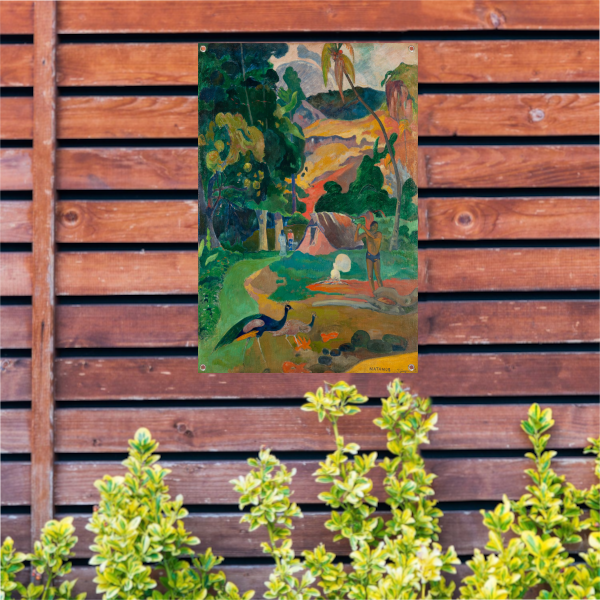 Matamoe (Dood), Landschap met pauwen - Paul Gauguin tuinposter