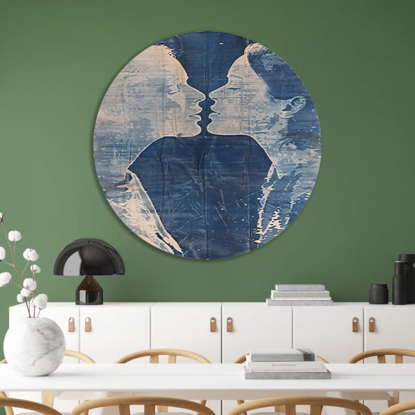 Abstract portret van twee gezichten forex muurcirkel
