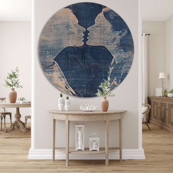 Abstract portret van twee gezichten forex muurcirkel