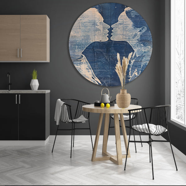 Abstract portret van twee gezichten forex muurcirkel