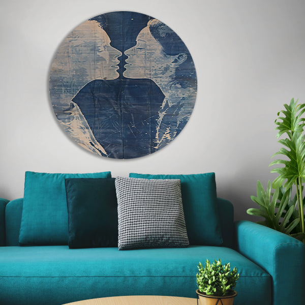 Abstract portret van twee gezichten forex muurcirkel