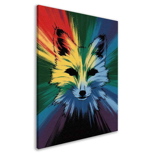 Kleurrijke abstracte vossenkop op canvas canvas