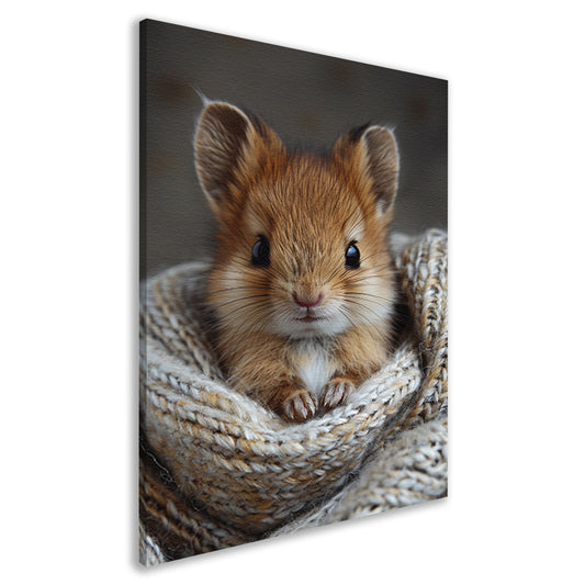 Schattig dier gewikkeld in warme deken canvas