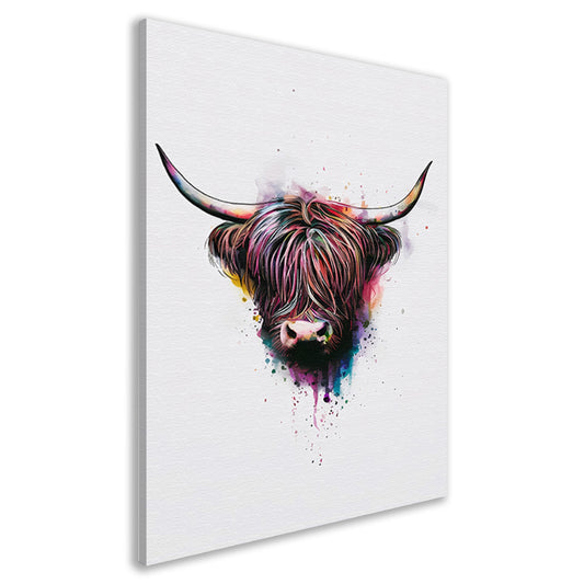 Explosie van Kleur: Abstracte Schotse hooglander canvas