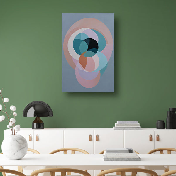 Overlappende Cirkels in Pastelkleurige Tinten canvas