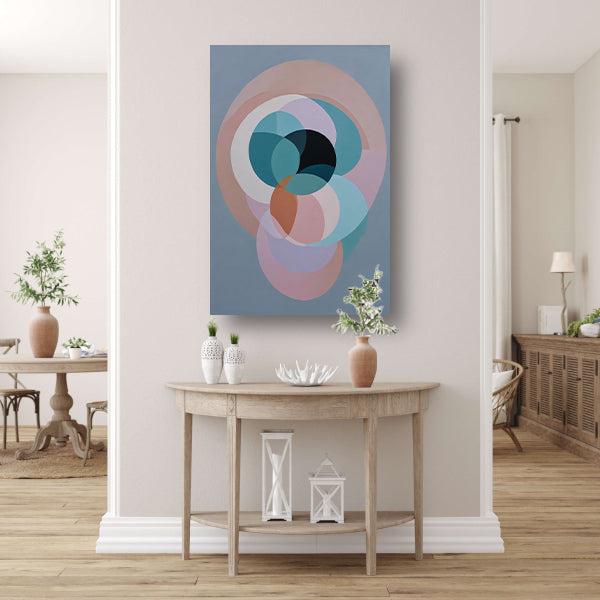 Overlappende Cirkels in Pastelkleurige Tinten canvas