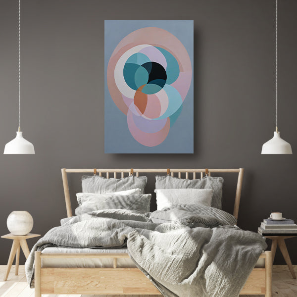 Overlappende Cirkels in Pastelkleurige Tinten canvas