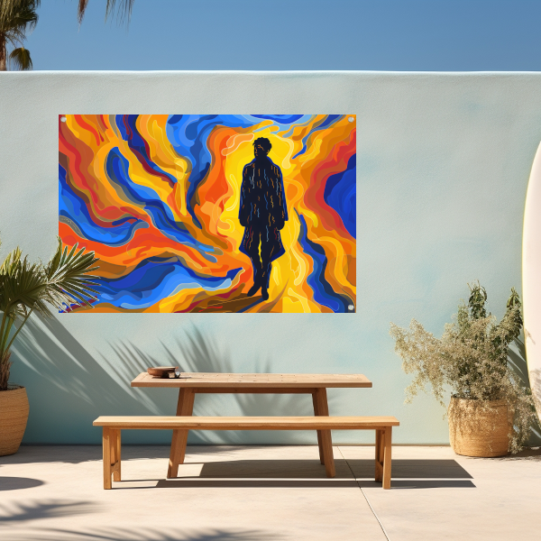 Portret van een Man met Kleurencirkel tuinposter