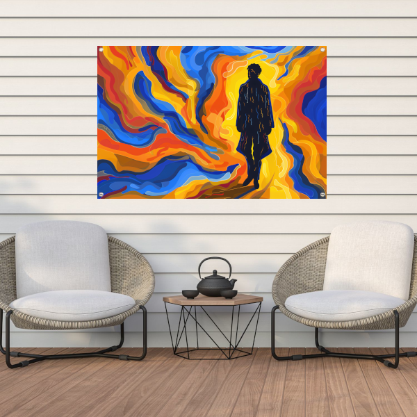 Portret van een Man met Kleurencirkel tuinposter