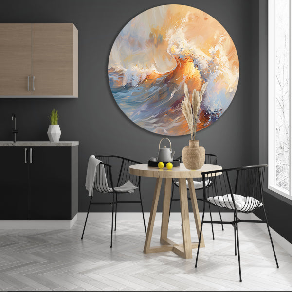 Abstracte golven in dynamische kleuren forex muurcirkel