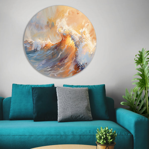 Abstracte golven in dynamische kleuren forex muurcirkel